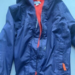 Garnet Hill Navy and Orange Kids Raincoat